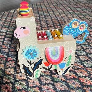 Wooden Llama Xylophone Toy with Colorful Rainbow Accents